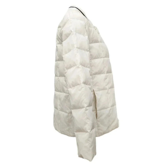 Vtg Trina Turk DUCK DOWN Puff Snap Jacket, Cream/White, Women's Small - Picture 5 of 13